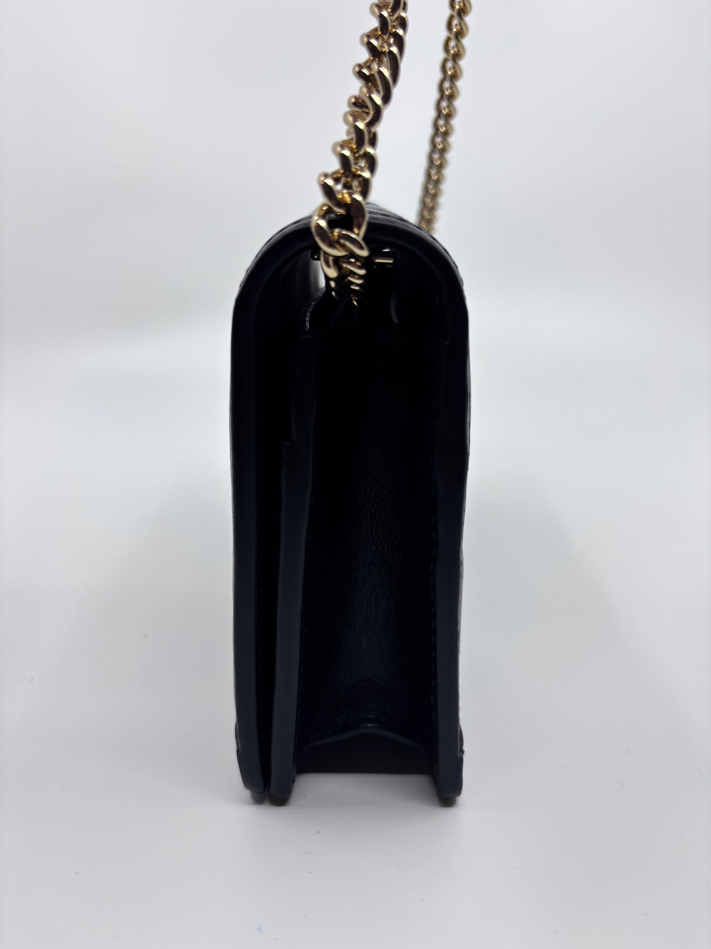 Black Gucci GG Marmont Wallet on Chain