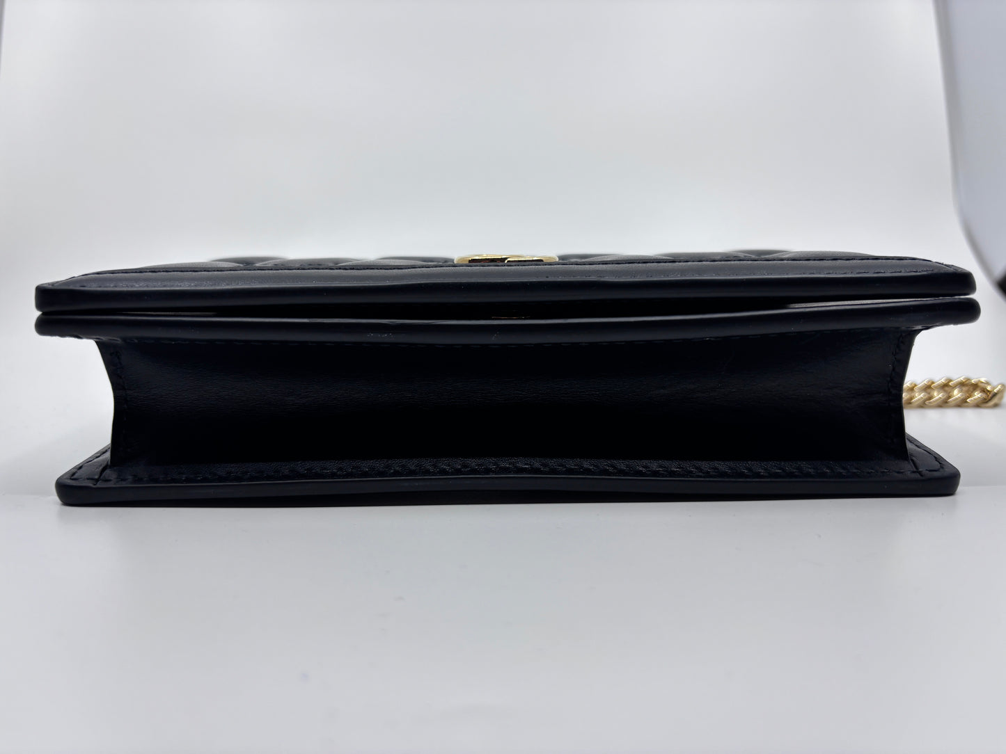 Black Gucci GG Marmont Wallet on Chain