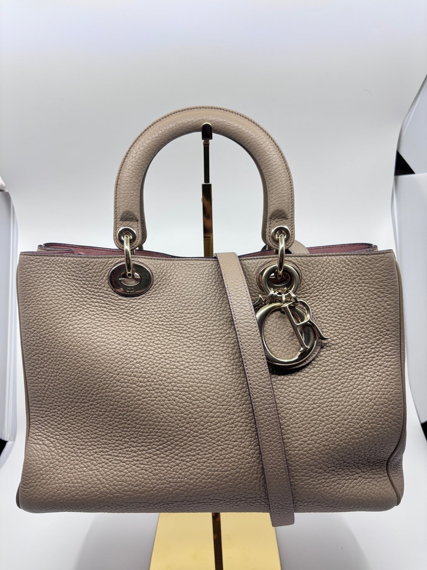 Tan Dior Diorissimo Leather Tote