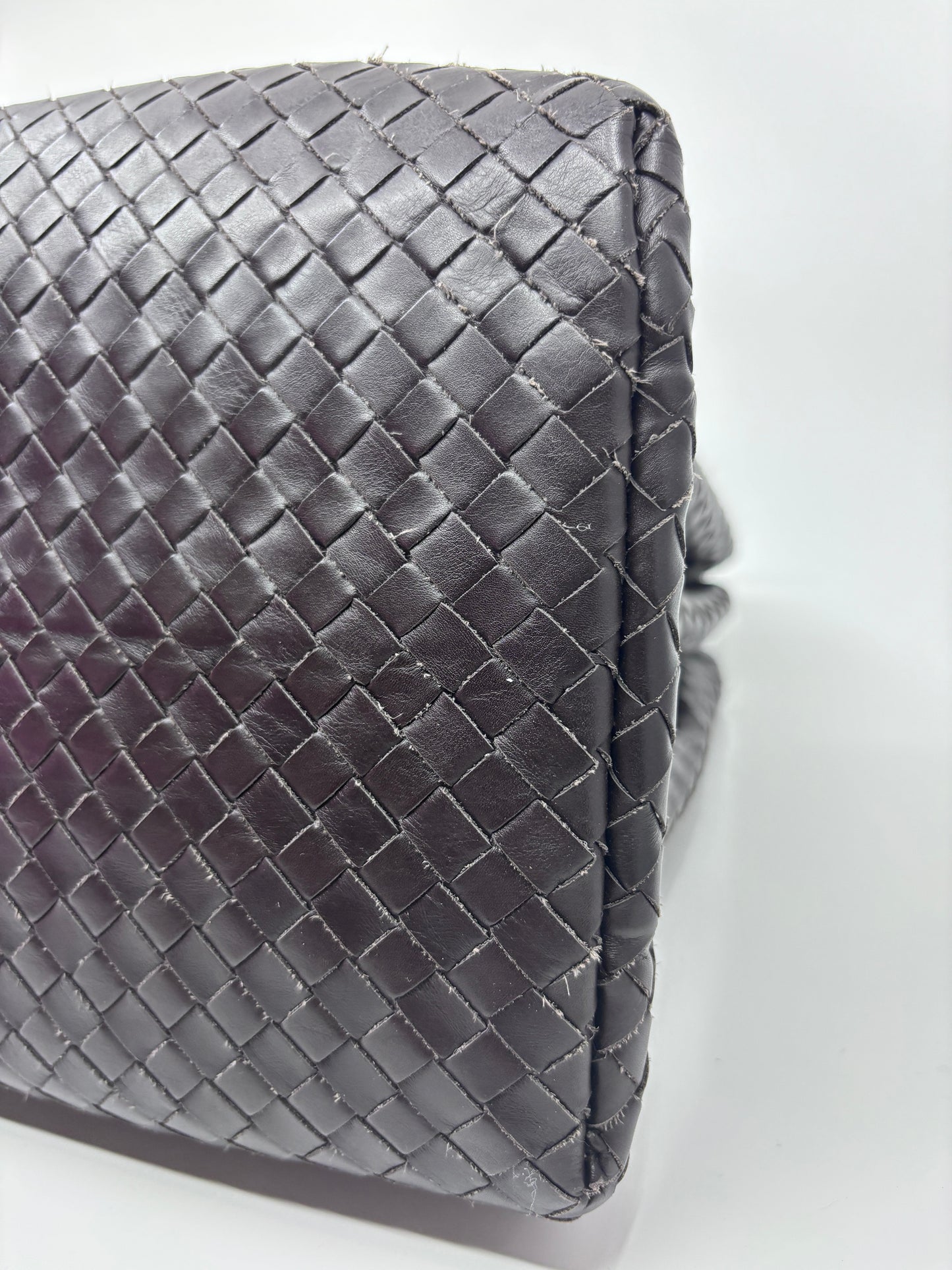 Brown Bottega Intrecciato Roma Tote Bag