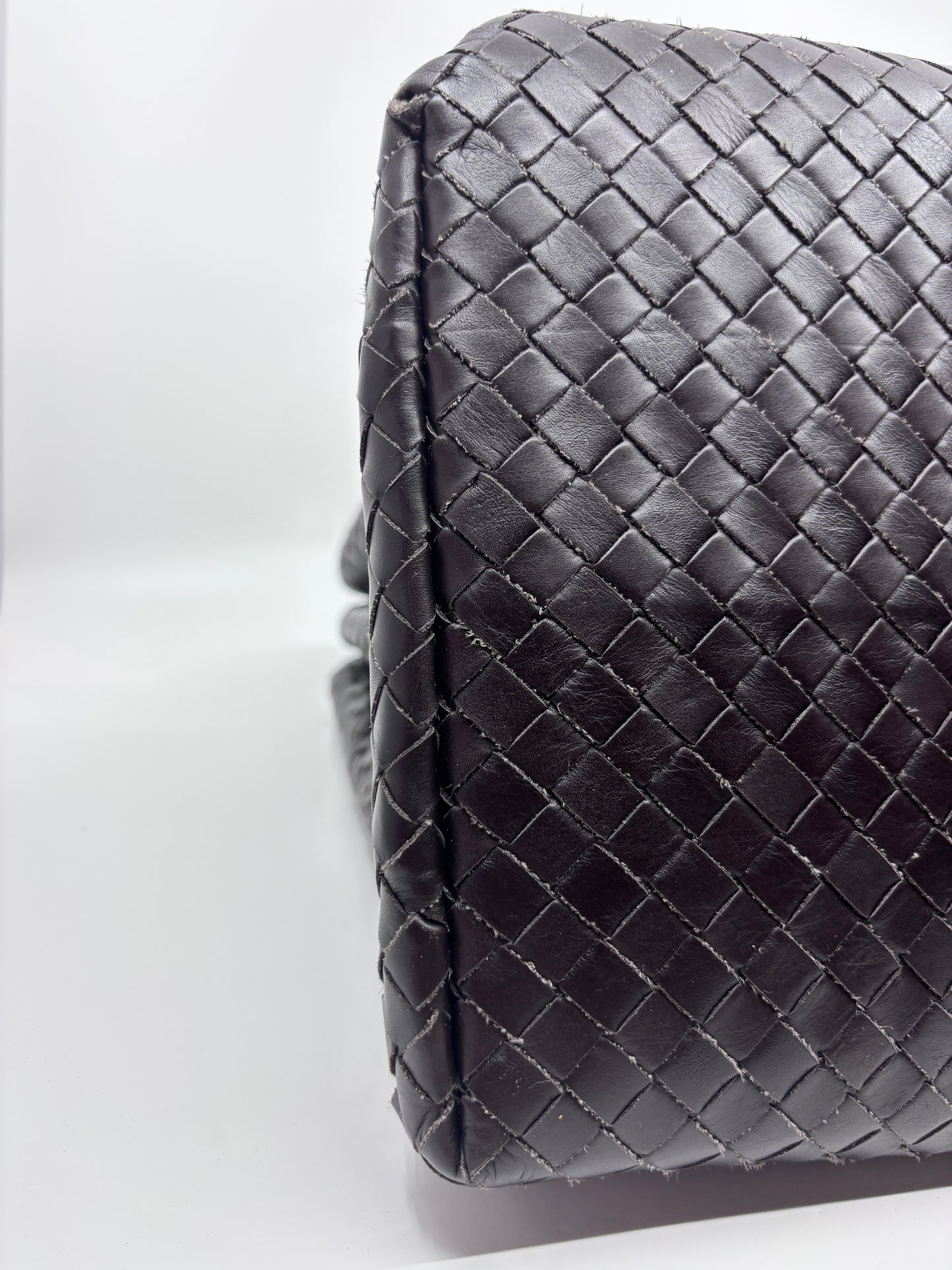 Brown Bottega Intrecciato Roma Tote Bag