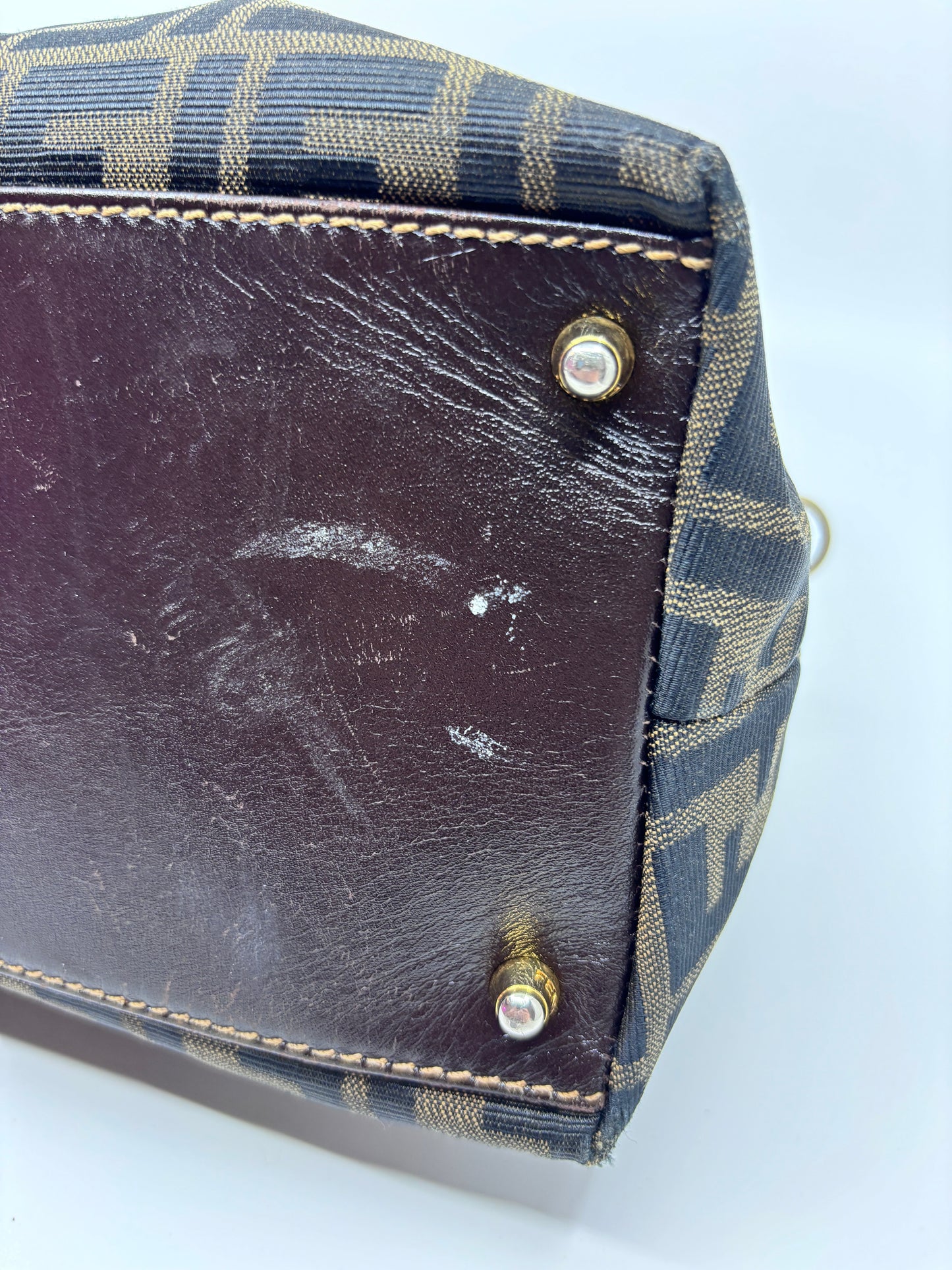 Brown Fendi Zucca Top Handle