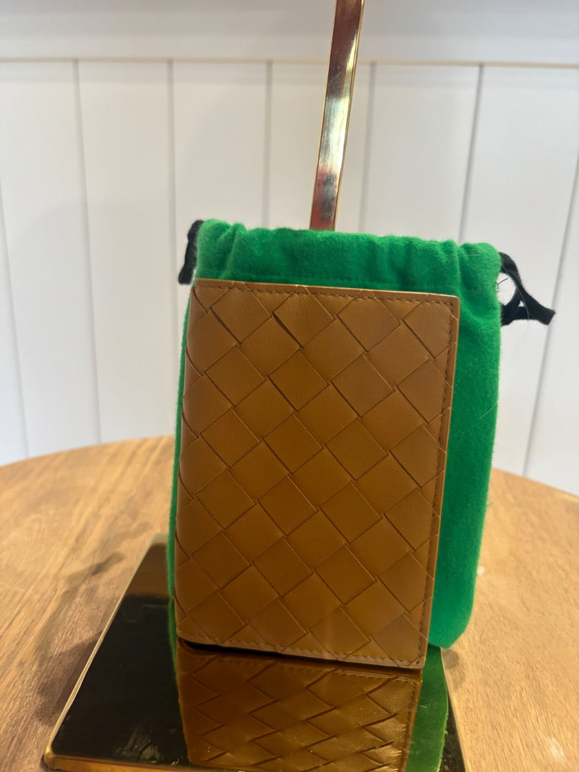 Tan Bottega Passport Holder
