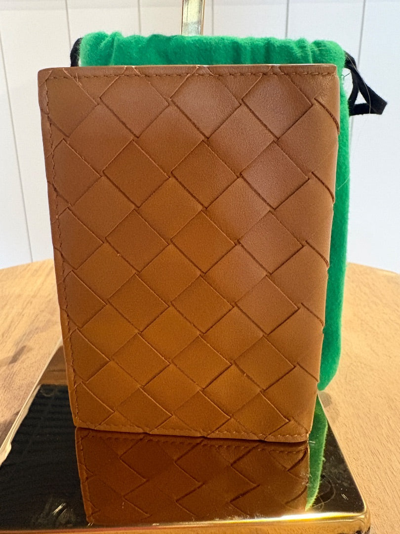 Tan Bottega Passport Holder