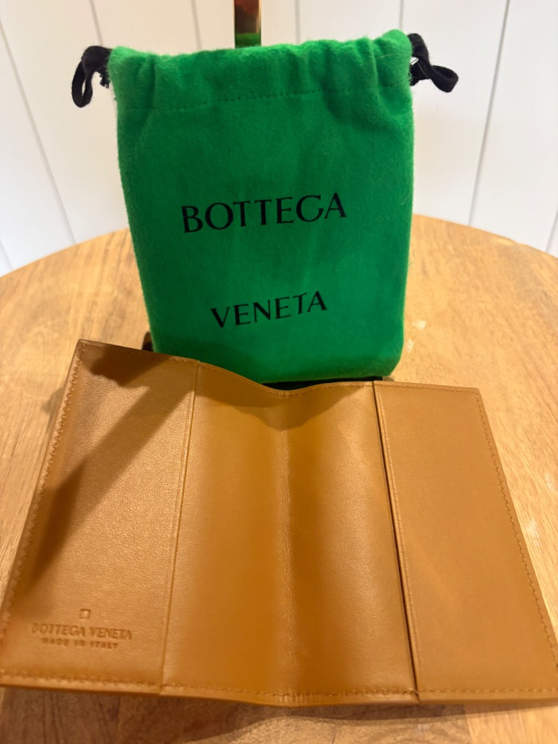 Tan Bottega Passport Holder