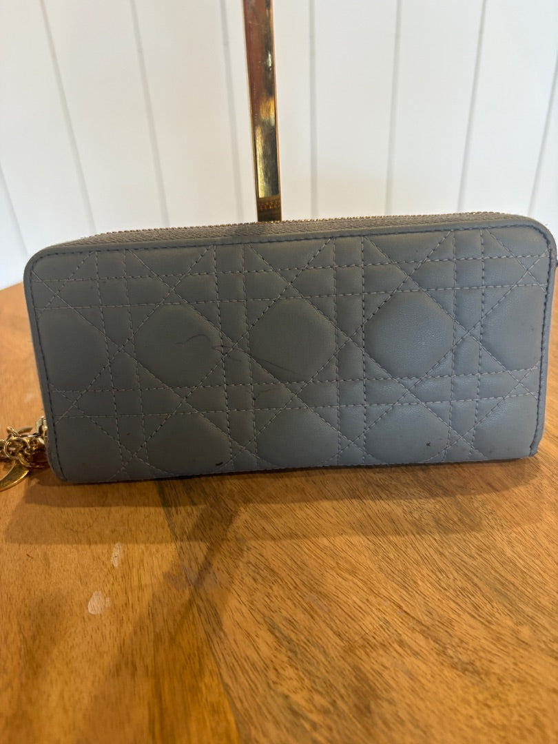 Blue Dior Voyageur Wallet
