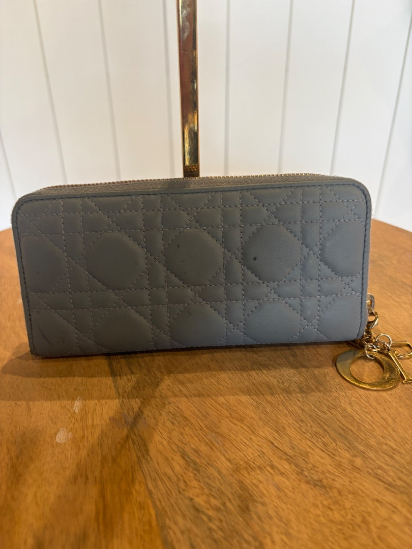 Blue Dior Voyageur Wallet