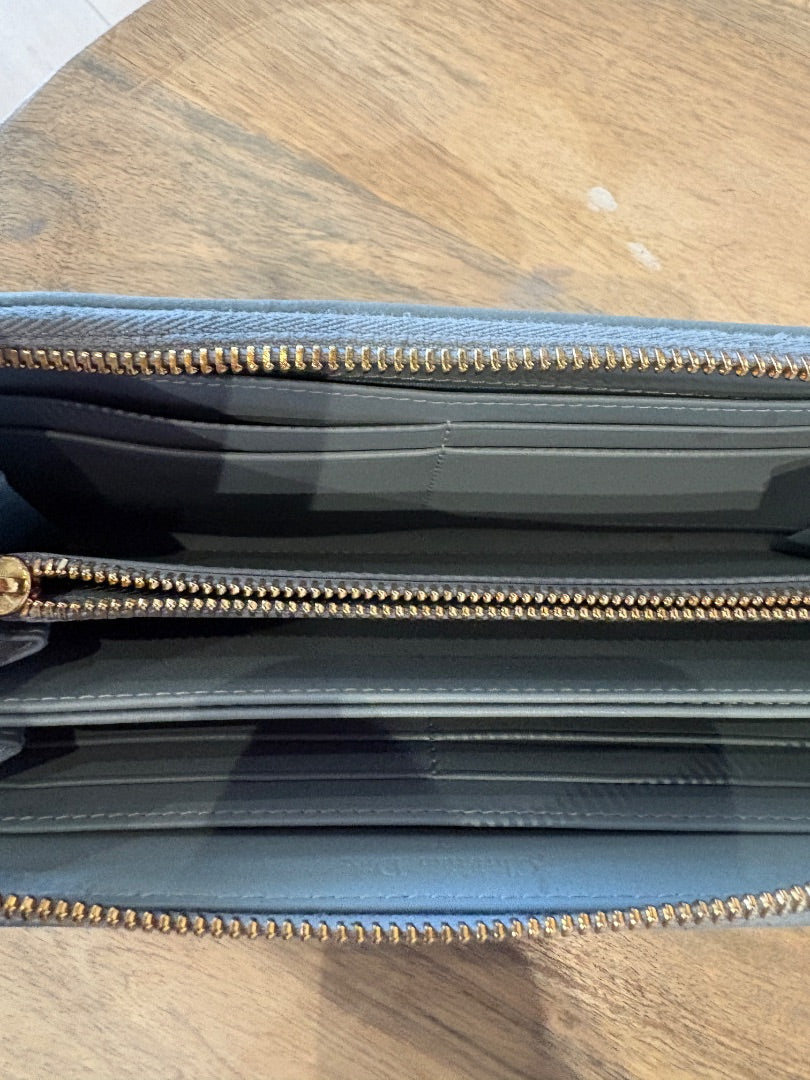 Blue Dior Voyageur Wallet