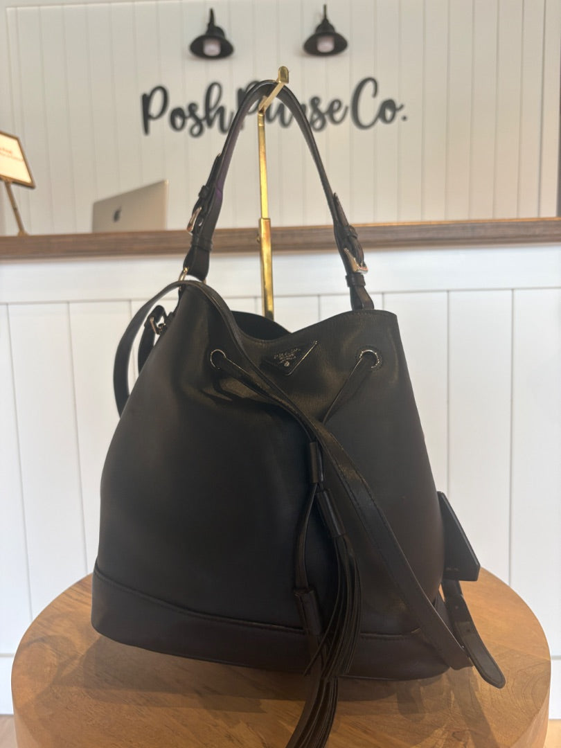 Prada Leather Bucket Bag