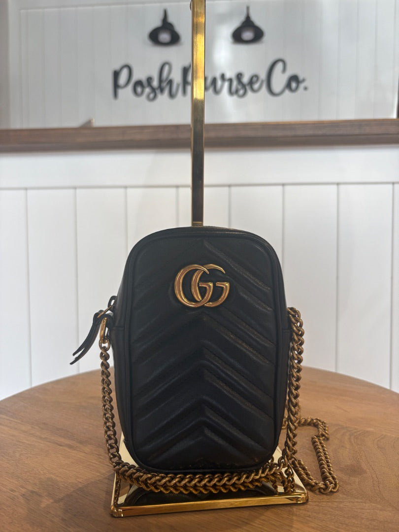 Black Gucci Marmont Mini GG