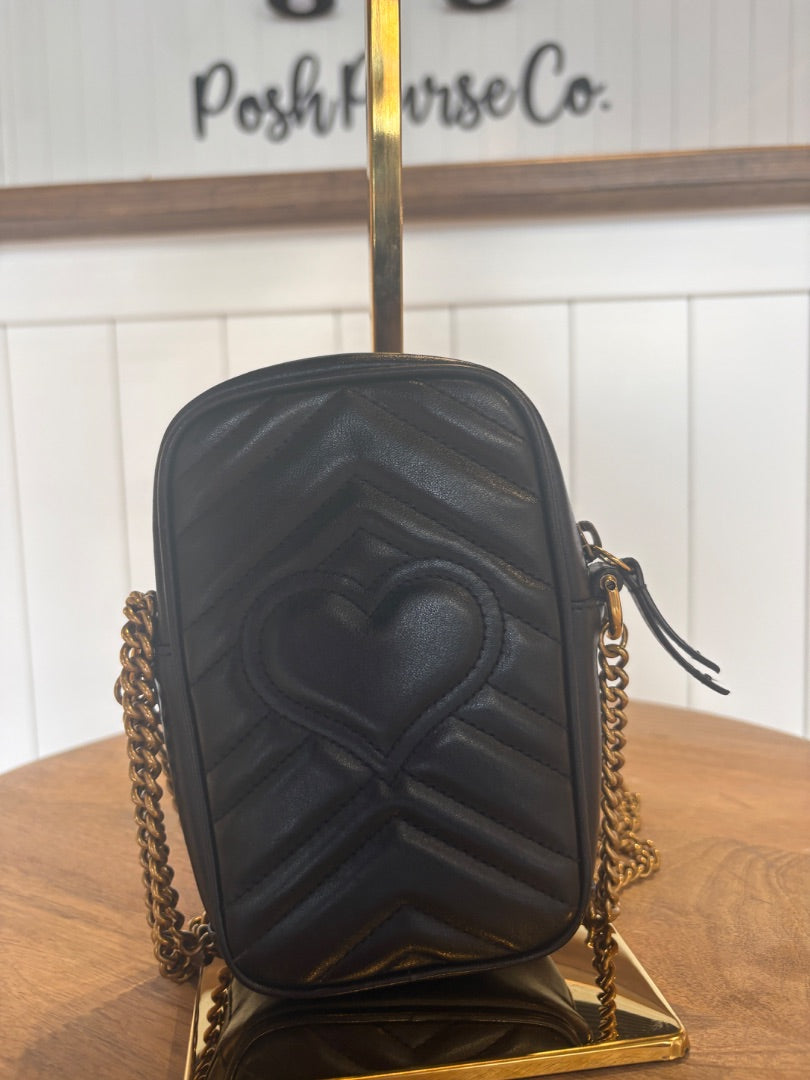 Black Gucci Marmont Mini GG