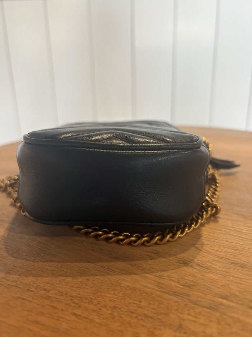 Black Gucci Marmont Mini GG