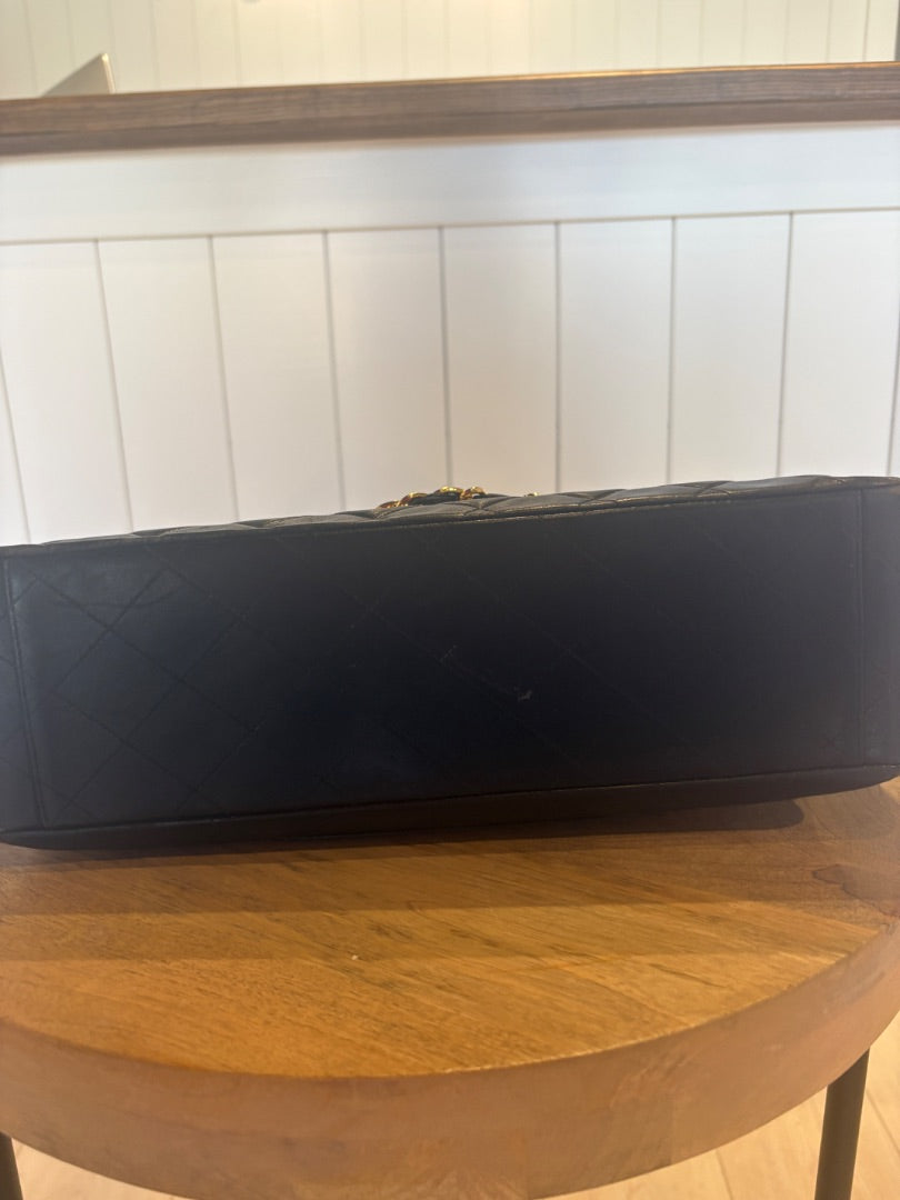 Black Chanel Calfskin Flap, Jumbo