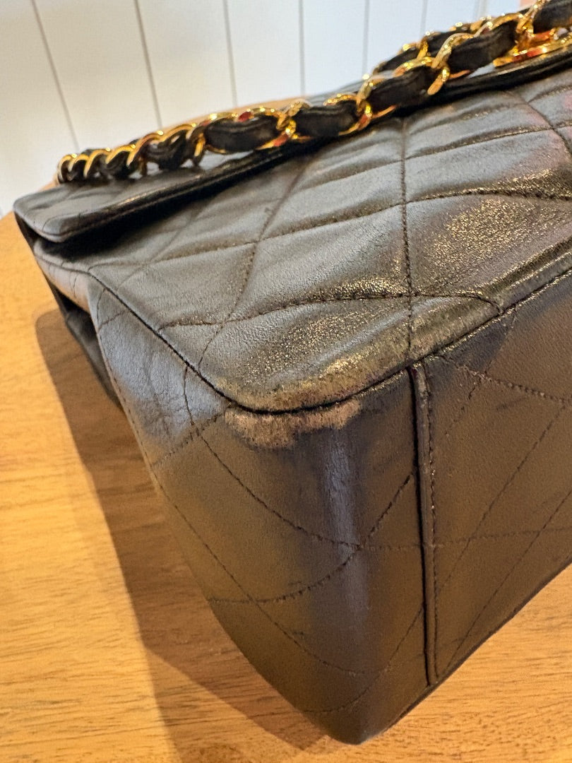 Black Chanel Calfskin Flap, Jumbo