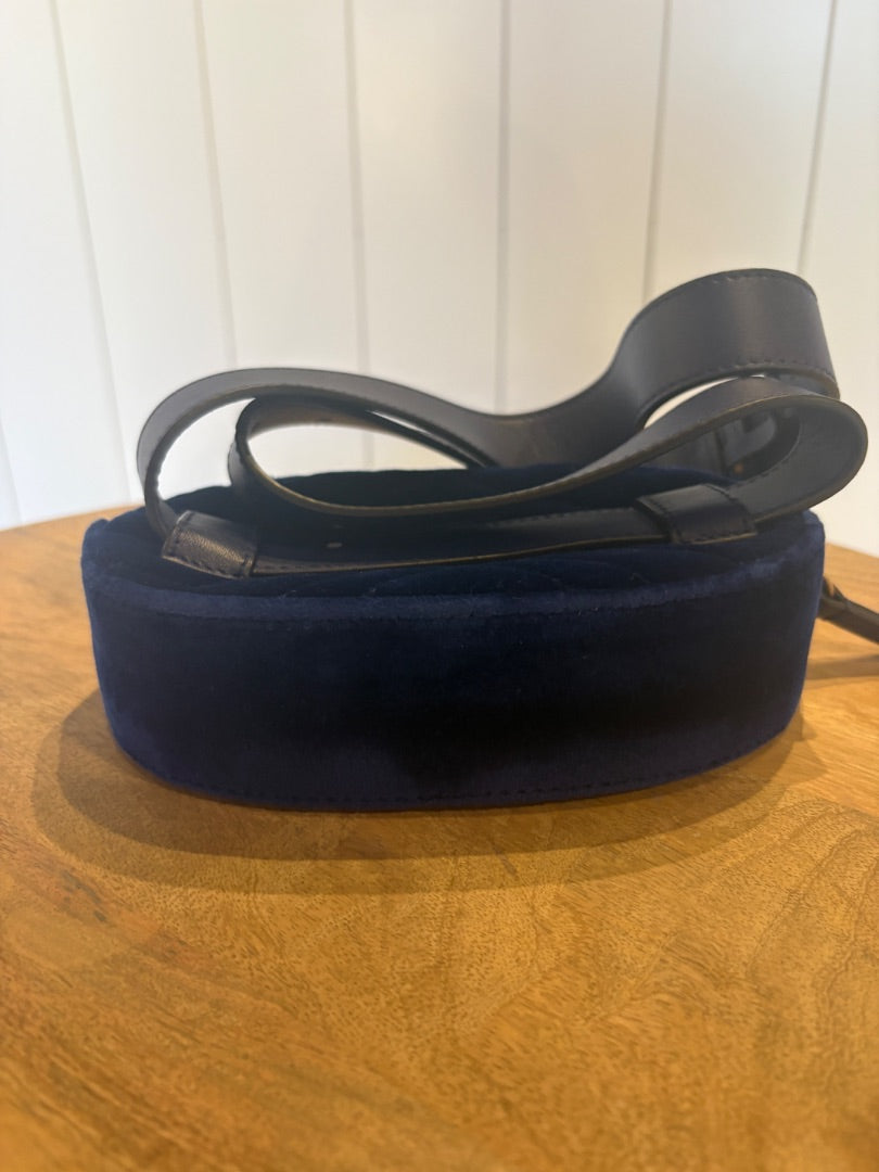 Blue Gucci Velvet Matelasse GG Belt Bag