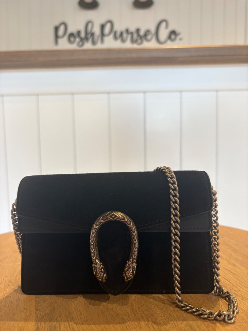 Black Gucci Velvet Mini Dionysus