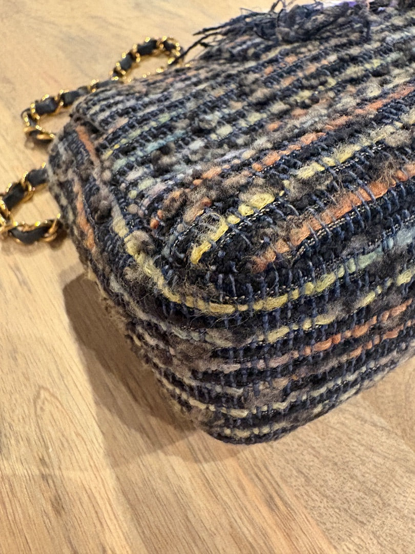 Blue Chanel Vintage Jeweled Sequin Mermaid Tweed