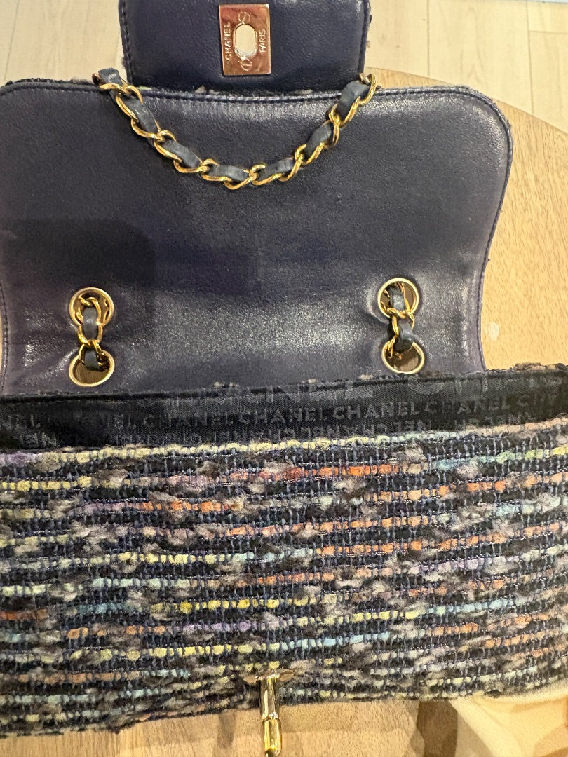 Blue Chanel Vintage Jeweled Sequin Mermaid Tweed