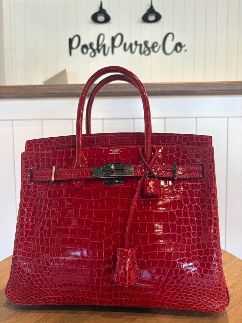 RARE Hermes Birkin 30 Crocodile - Braise