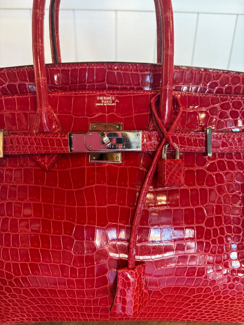 RARE Hermes Birkin 30 Crocodile - Braise