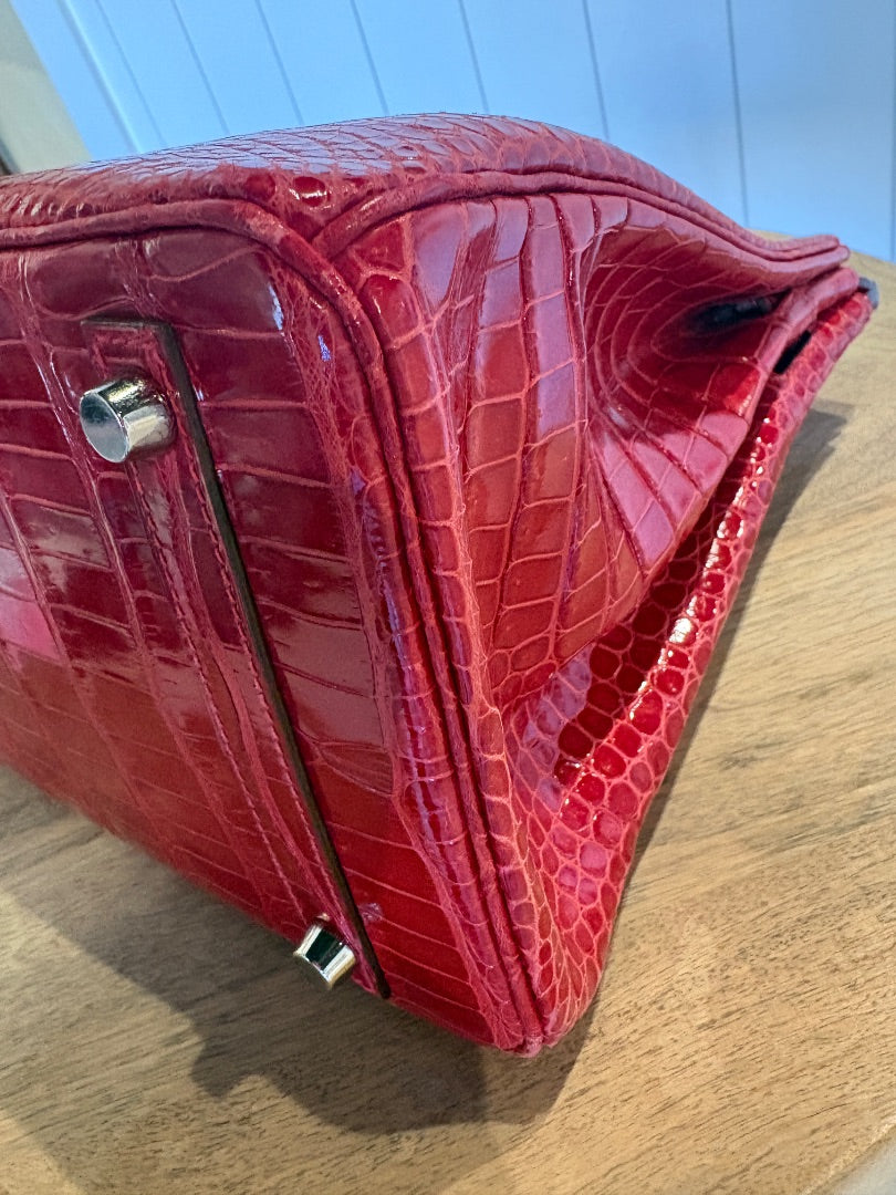 RARE Hermes Birkin 30 Crocodile - Braise