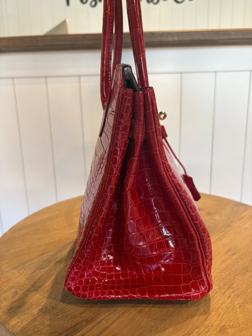 RARE Hermes Birkin 30 Crocodile - Braise