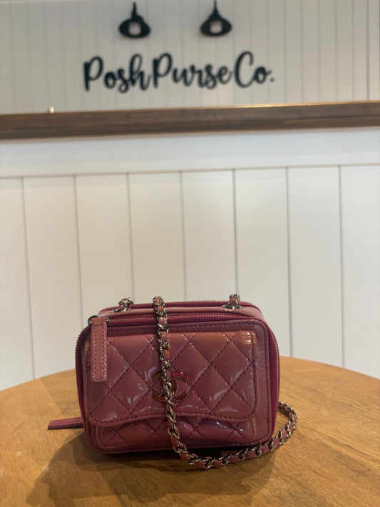 Pink Chanel Patent Box Camera