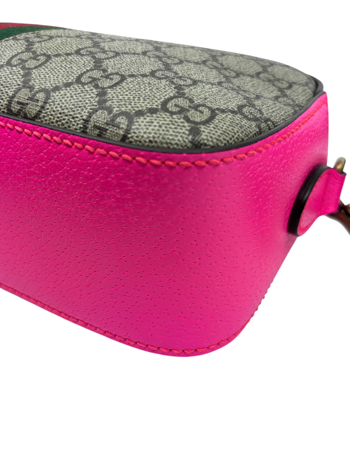 Gucci Ophidia Small Camera Bag with Hot Pink Leather Trim