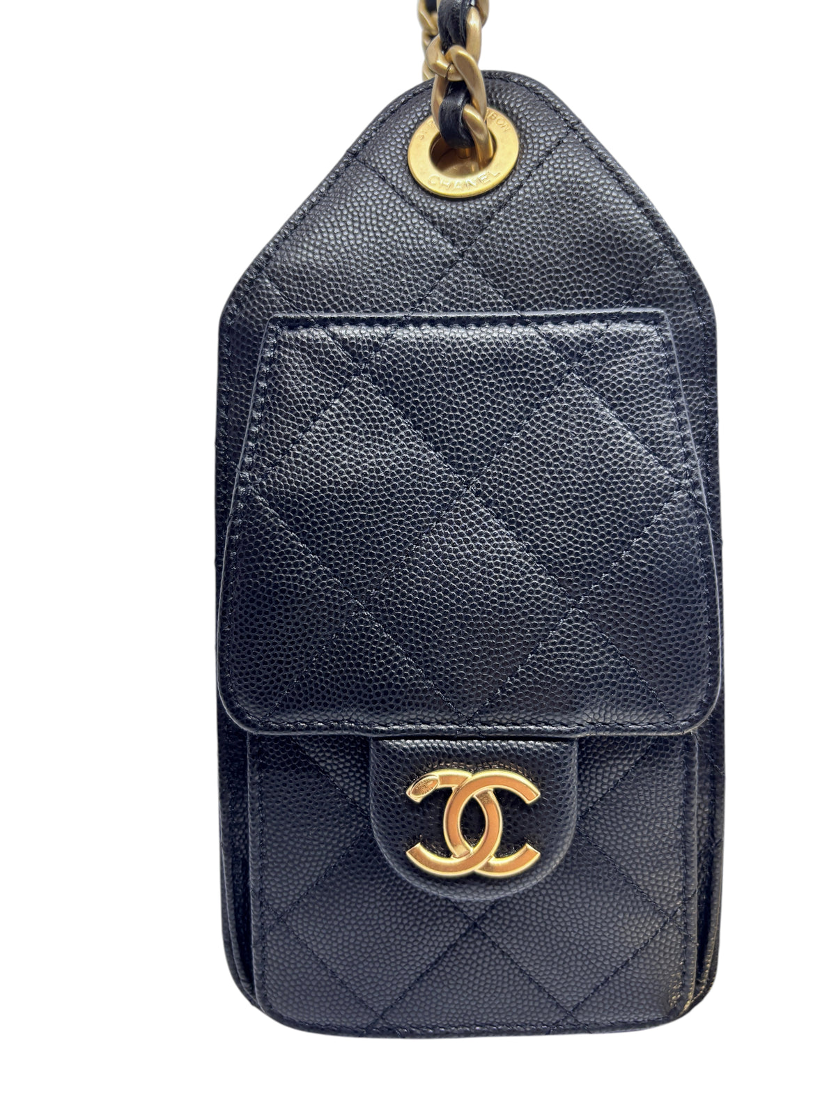Posh Purse Co. black Chanel 25 mini hobo bag in quilted leather with gold-tone hardware and iconic CC logo