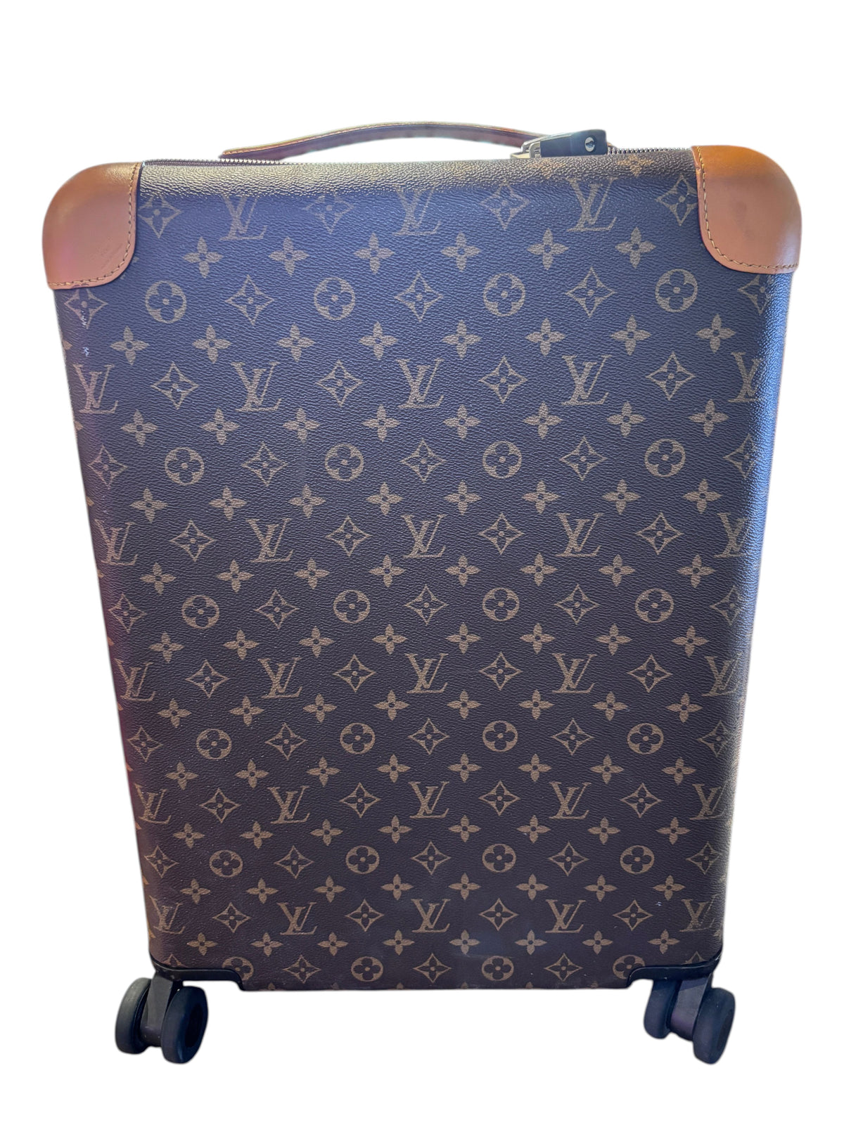 Posh Purse Co. preloved Louis Vuitton Horizon 55 rolling suitcase in classic brown monogram coated canvas.