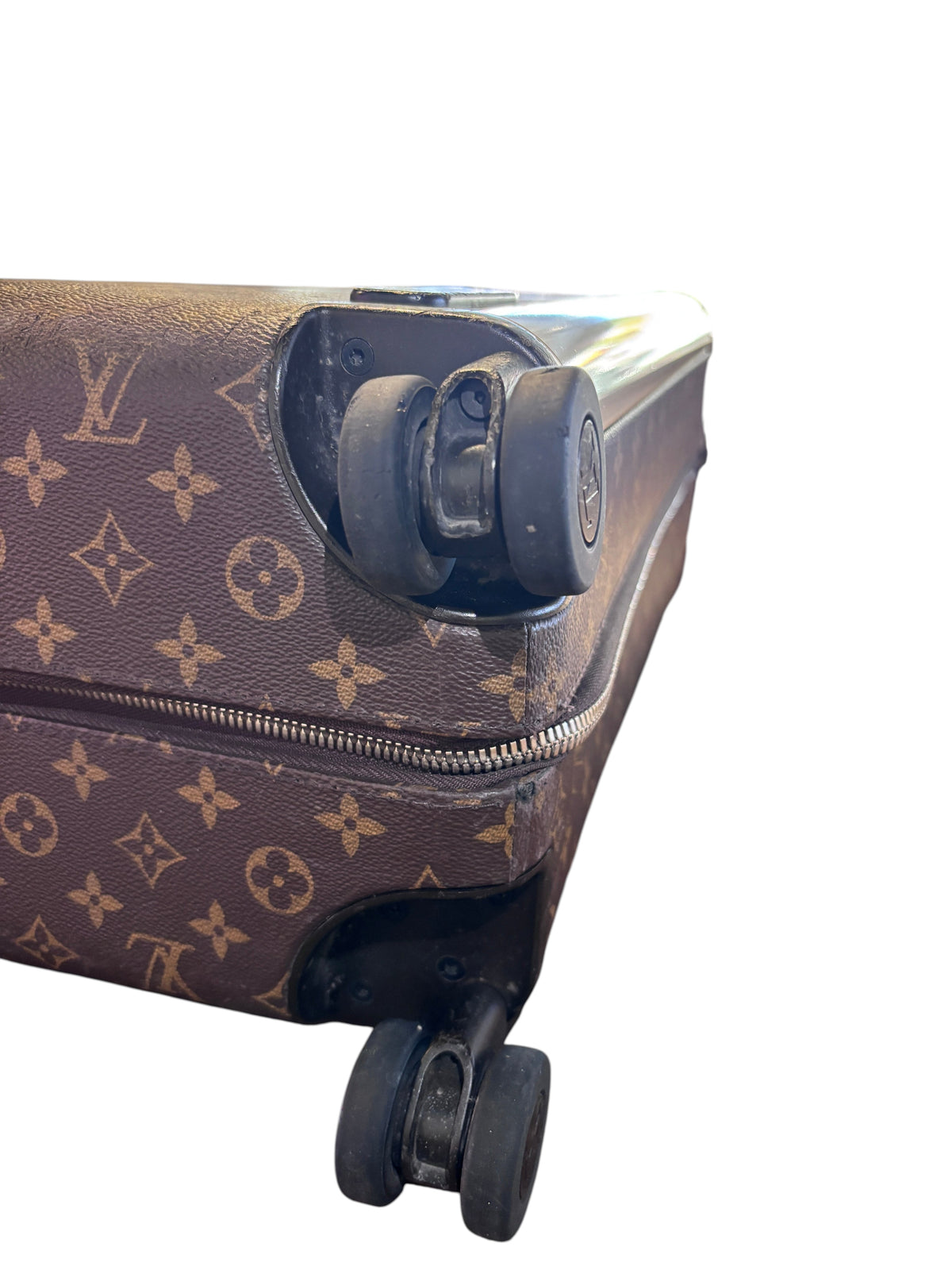 Posh Purse Co preloved Louis Vuitton Horizon 55 rolling suitcase in iconic brown monogram coated canvas