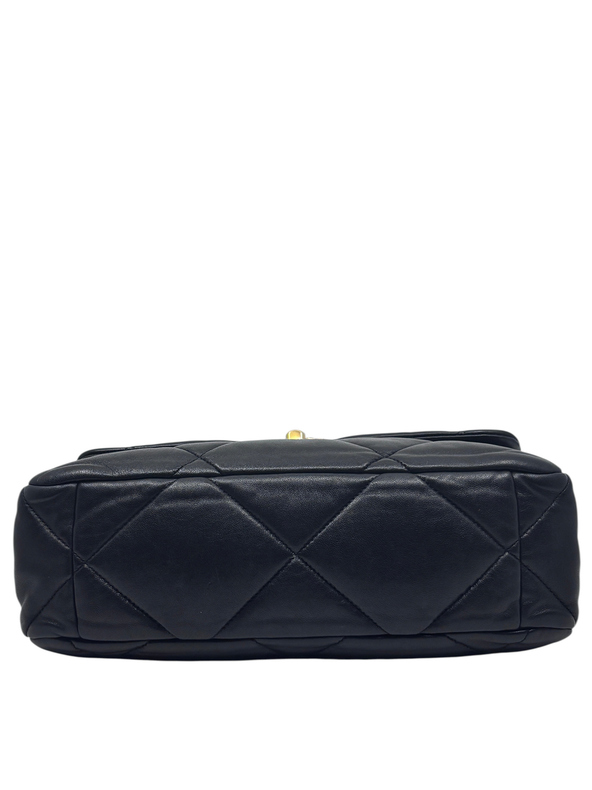 Posh Purse Co preloved black Chanel 19 flap bag with oversized diamond quilting and mixed metal hardware