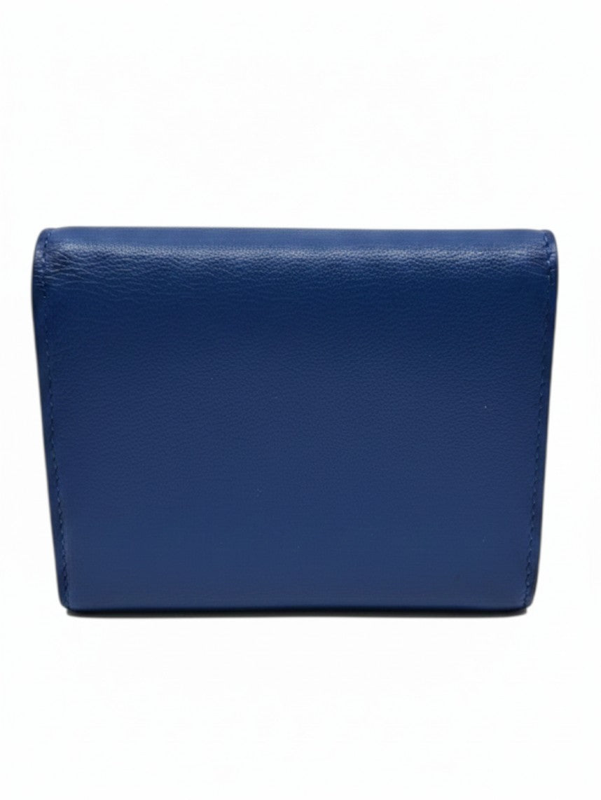 Posh Purse Co authentic preloved blue Balenciaga Papier mini wallet in compact leather design