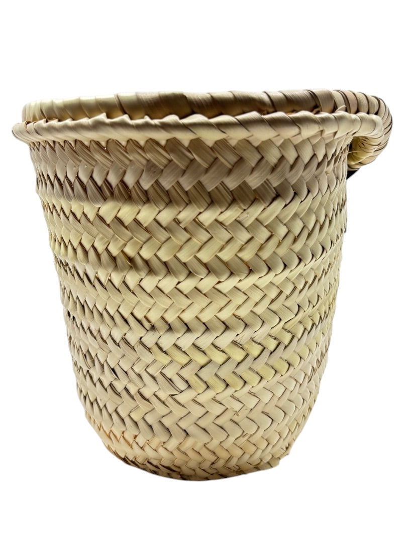 Posh Purse Co. Celine Classic Panier woven natural raffia tote bag with a structured basket silhouette