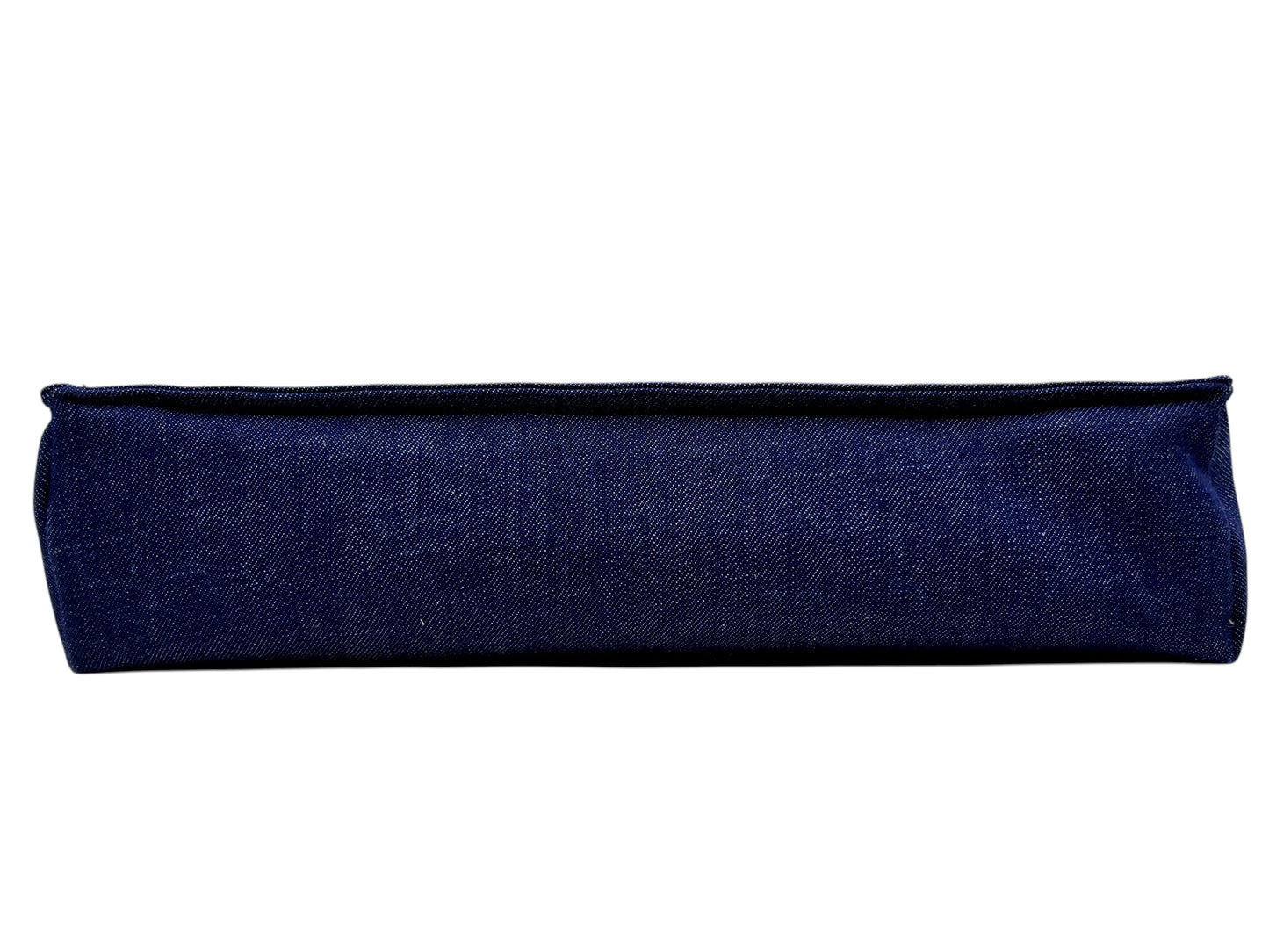 Posh Purse Co Burberry Nova Check denim tote bag base view in dark blue denim fabric
