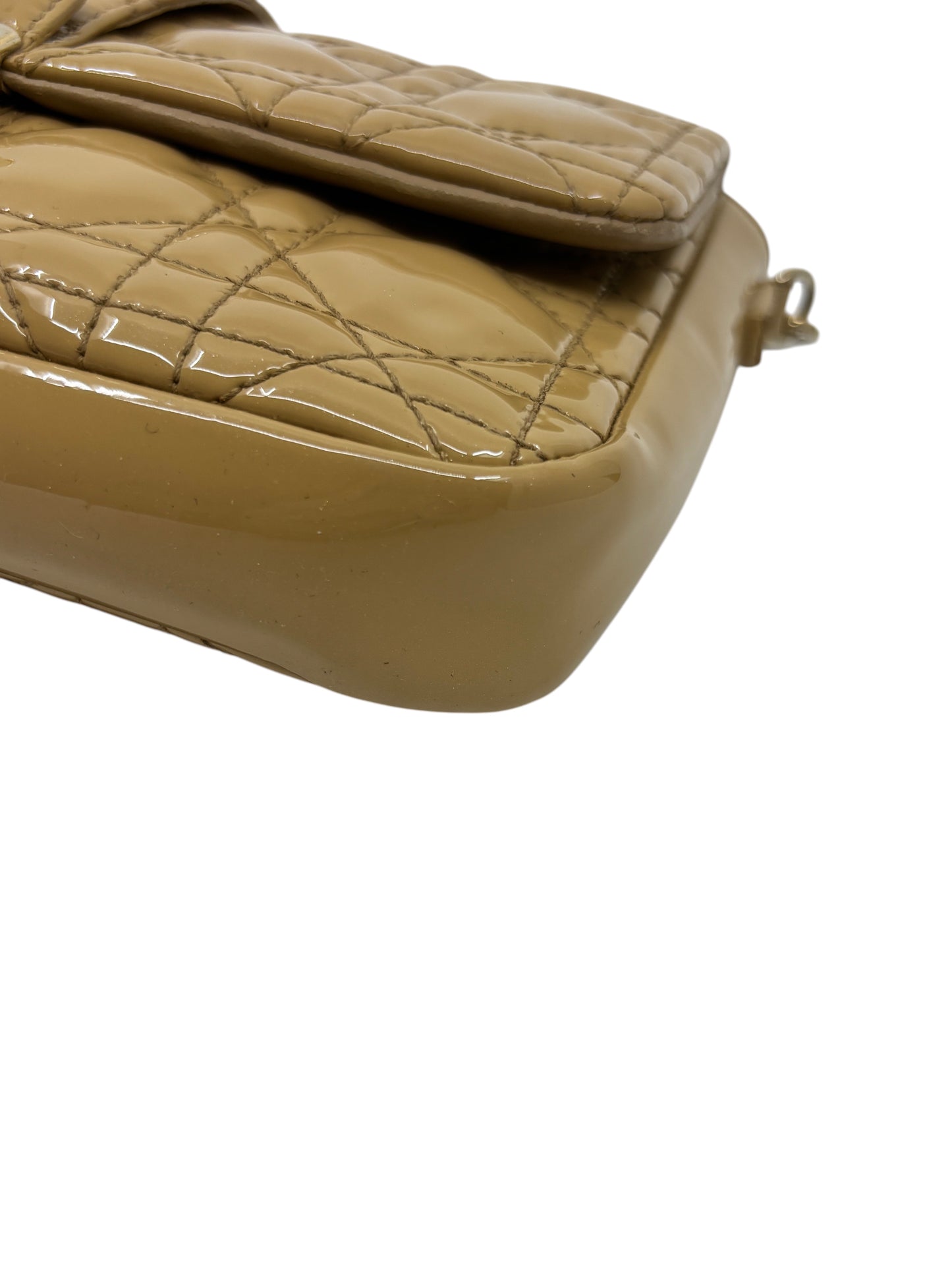 Posh Purse Co beige patent leather Dior Miss Dior Promenade bag with iconic Cannage quilting detail