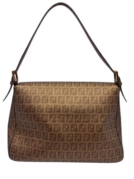 Posh Purse Co vintage Fendi Mama Forever shoulder bag in brown Zucca monogram canvas with FF logo hardware