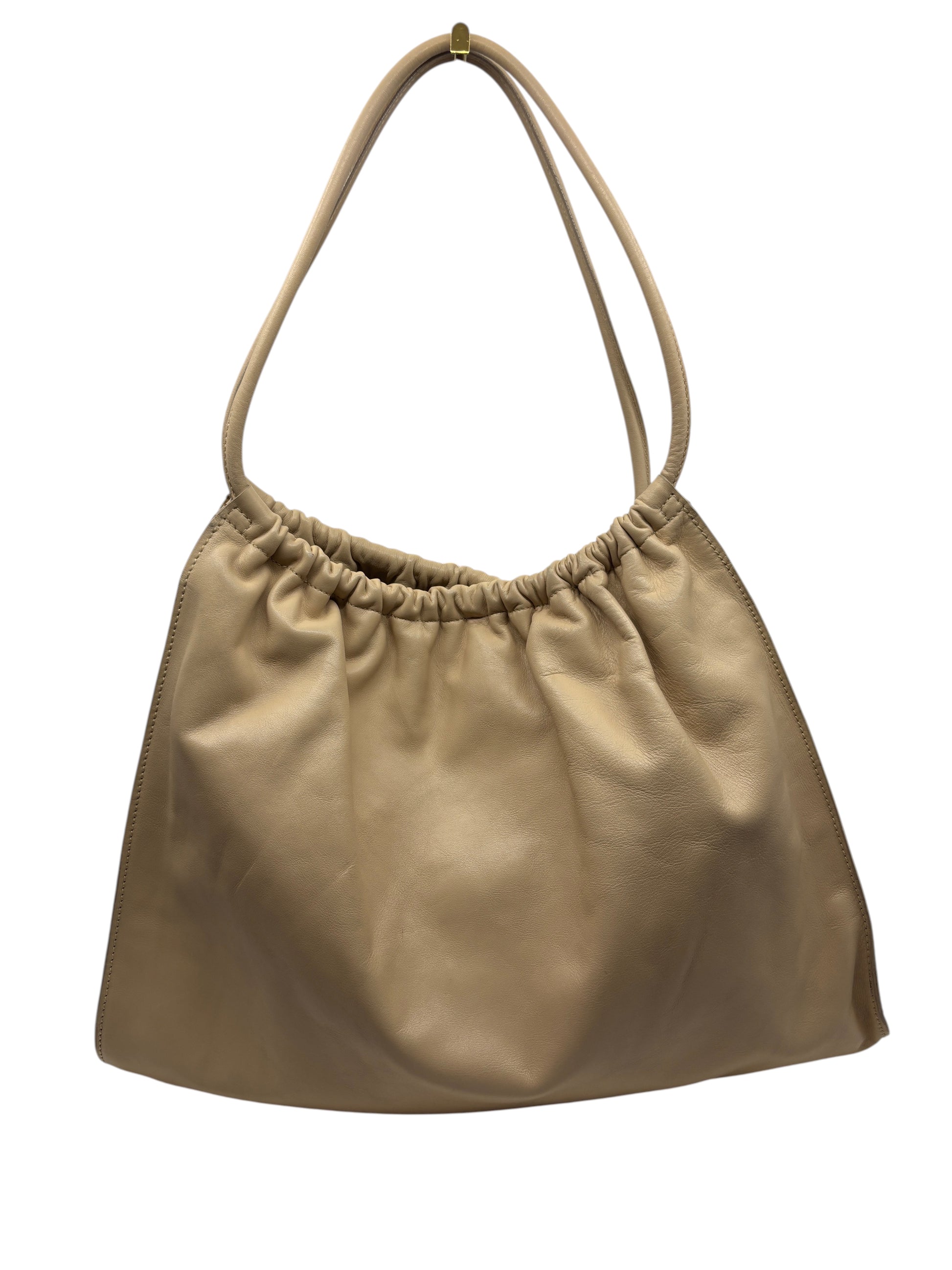 Posh Purse Co Gucci Tom Ford era beige leather hobo bag with a gathered top and comfortable shoulder strap