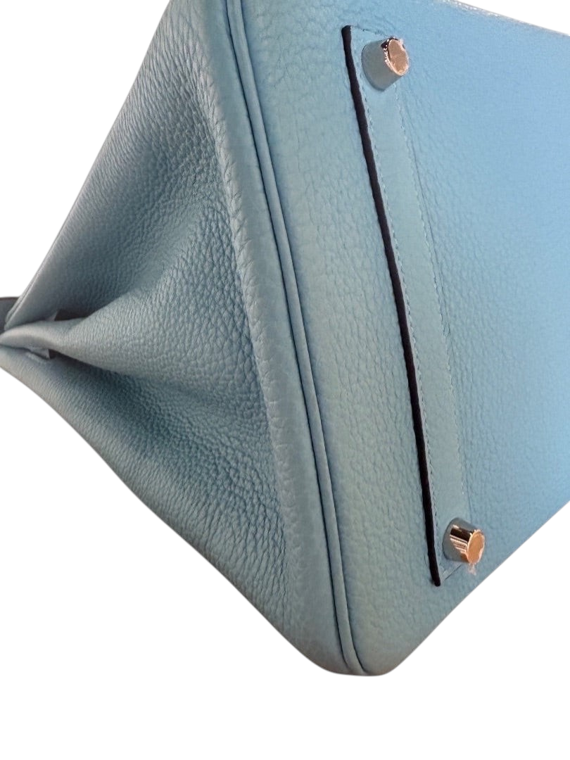 Posh Purse Co Hermès Birkin 35 in Bleu du Nord Togo leather with silver-toned palladium hardware side view