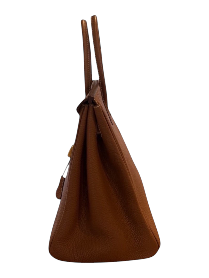 Posh Purse Co. Hermès Birkin 35 handbag in gold Togo leather with gold hardware, side view