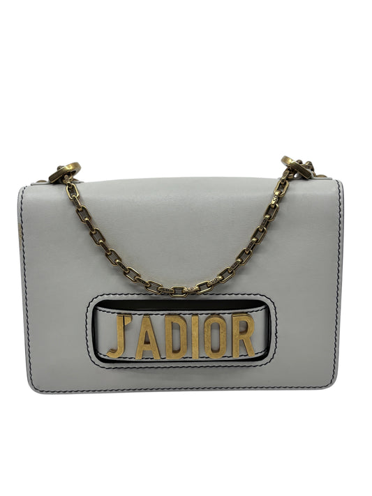Posh Purse Co ivory Dior J'adior chain flap bag with gold-tone hardware and signature logo lettering
