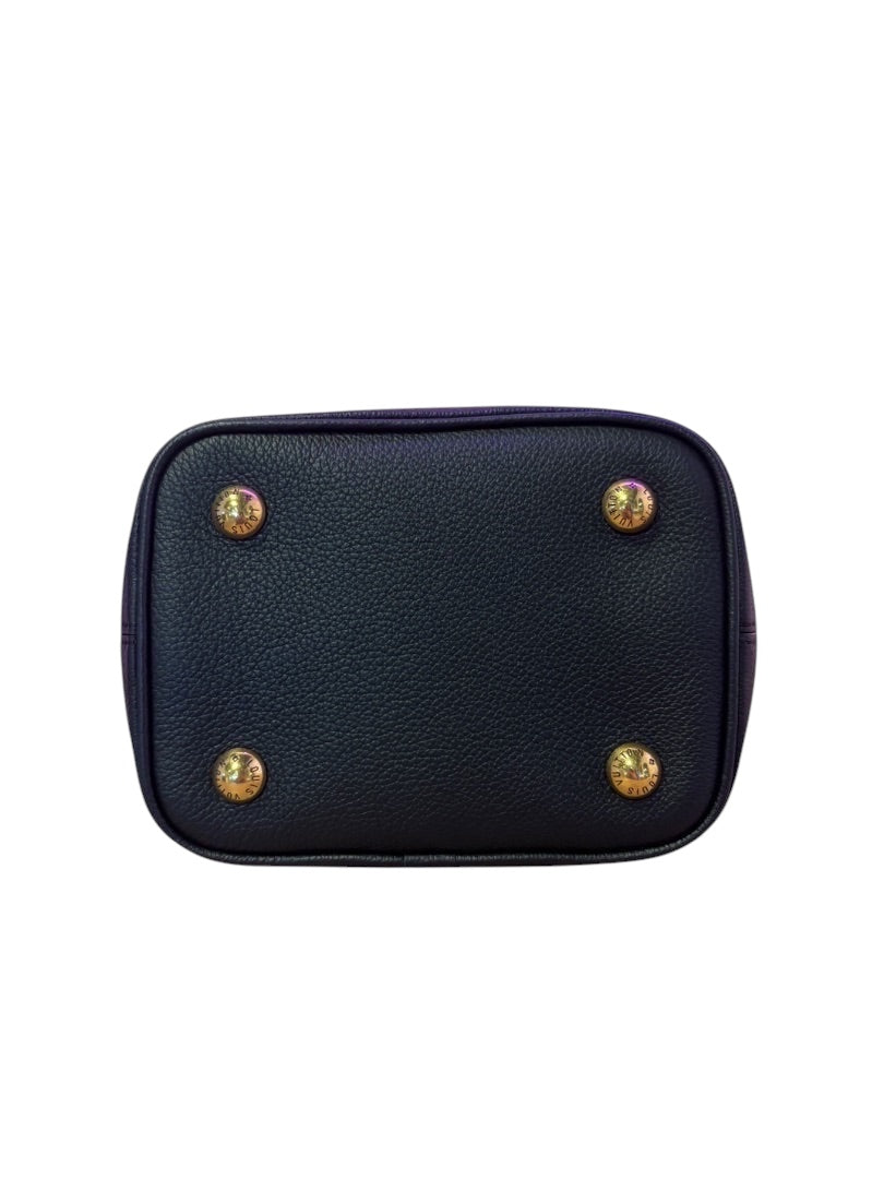 Posh Purse Co. Louis Vuitton Lowkey Carryall black leather bag base with four gold-tone protective metal feet