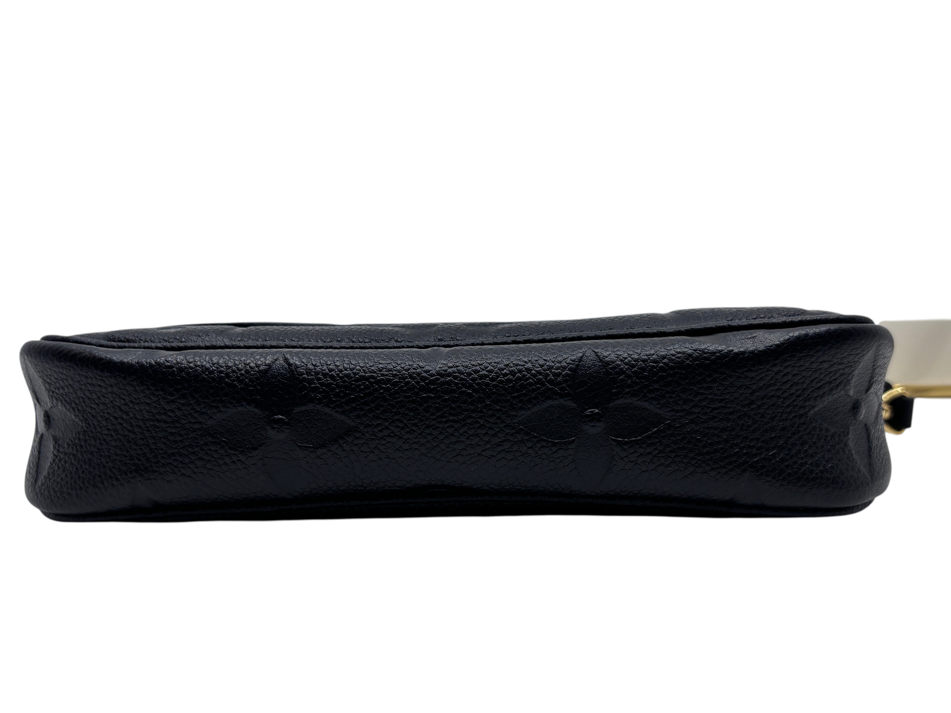 Posh Purse Co. black Louis Vuitton Empreinte leather wallet on chain featuring embossed monogram and gold hardware