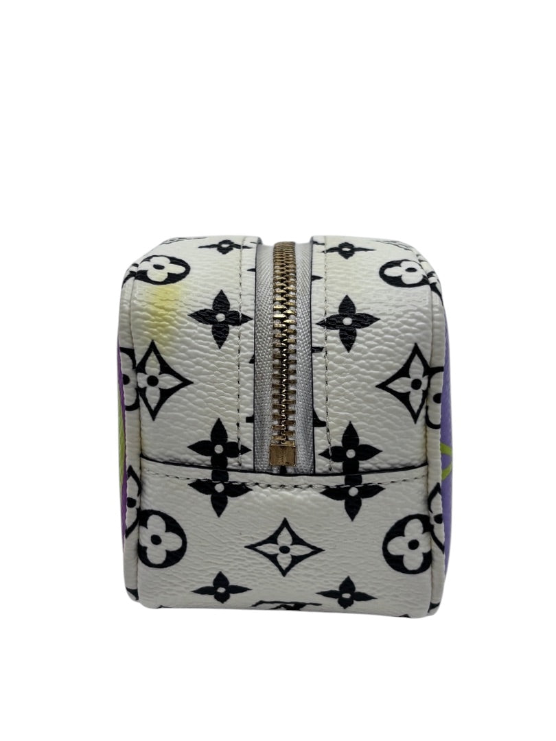 Posh Purse Co white Louis Vuitton Monogram Giant cube coin purse with gold-tone zipper hardware