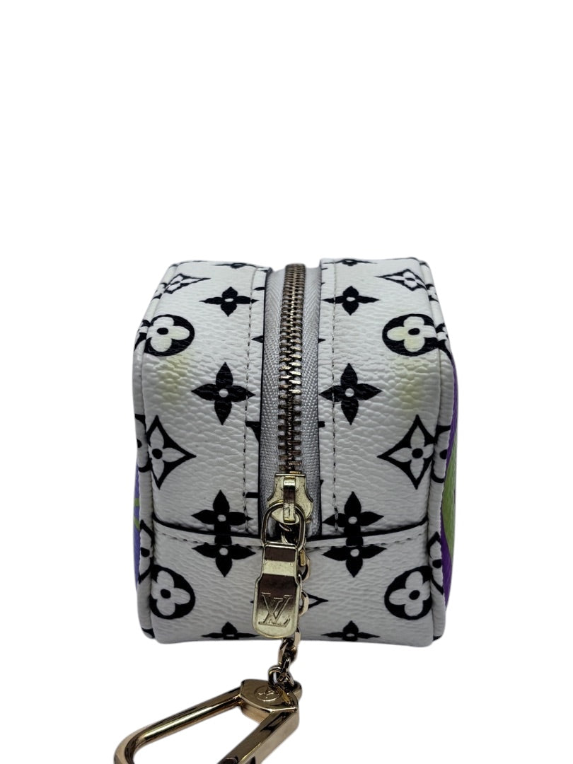 Posh Purse Co white Louis Vuitton Monogram Giant cube coin purse with gold-tone hardware and zipper closure