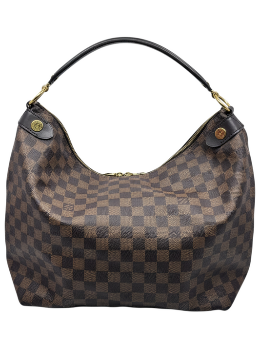 Posh Purse Co Louis Vuitton Damier Ebene Duomo Hobo bag in brown checkerboard canvas with gold-tone hardware