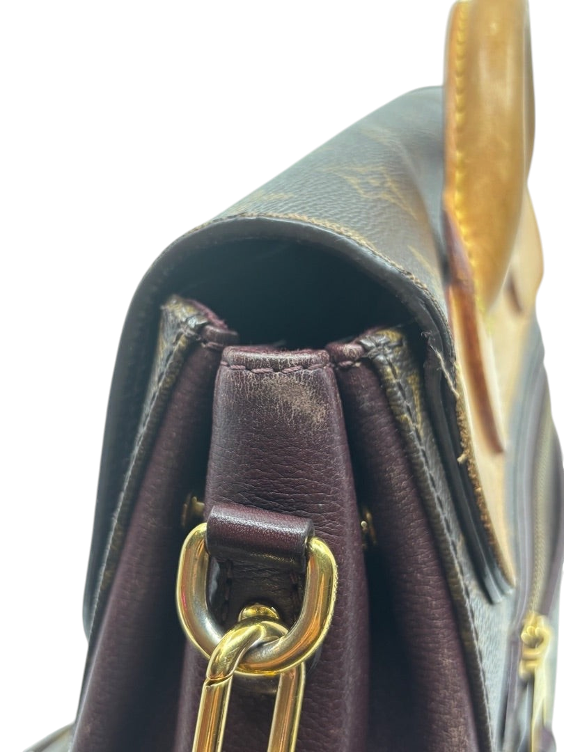 Posh Purse Co. preloved Louis Vuitton Eden MM bag in brown Monogram canvas with dark leather trim and gold hardware.