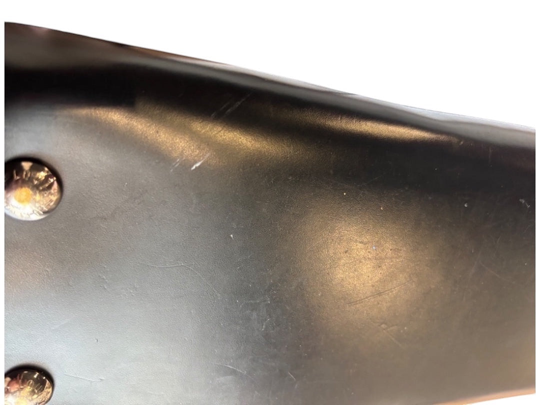 Posh Purse Co. Louis Vuitton Epi Madeleine black leather handbag with subtle scratches and hardware detail.