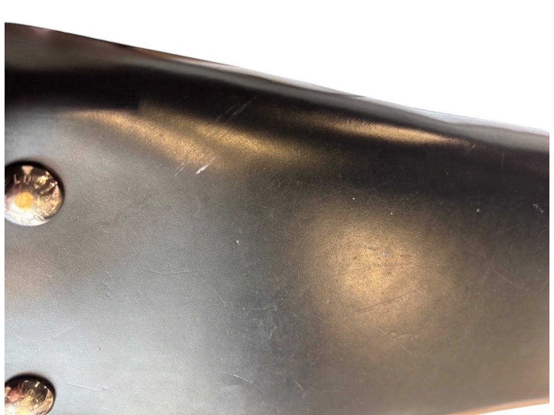 Posh Purse Co. Louis Vuitton Epi Madeleine black leather handbag with subtle scratches and hardware detail.
