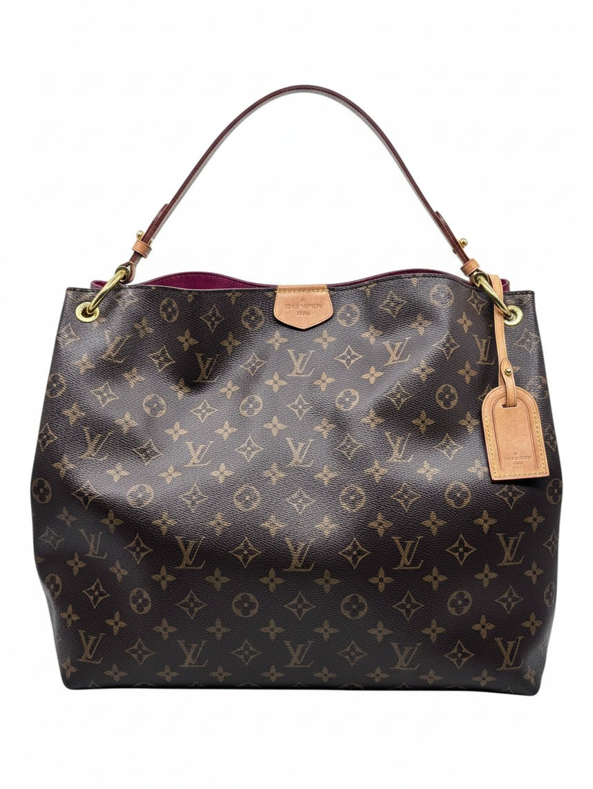 Posh Purse Co preloved Louis Vuitton Graceful hobo bag in iconic brown monogram canvas with gold-tone hardware